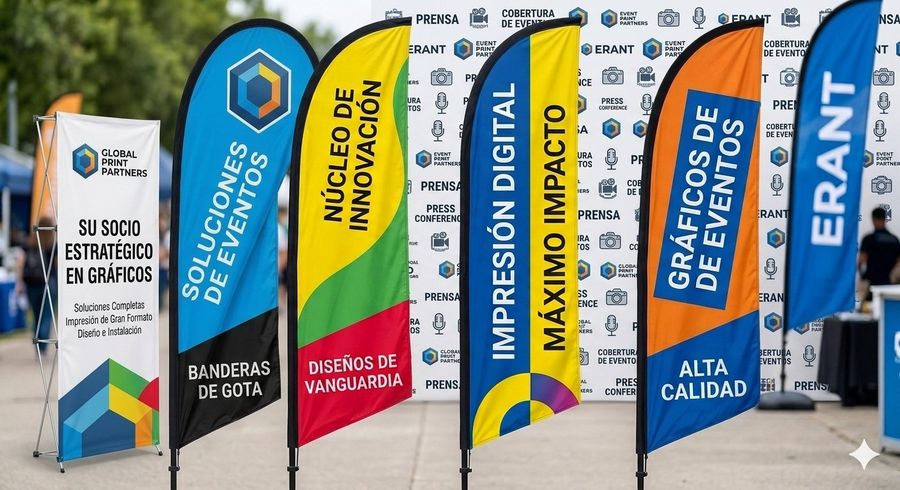 Soportes publicitarios portabanners flybanners pendones para eventos y exteriores